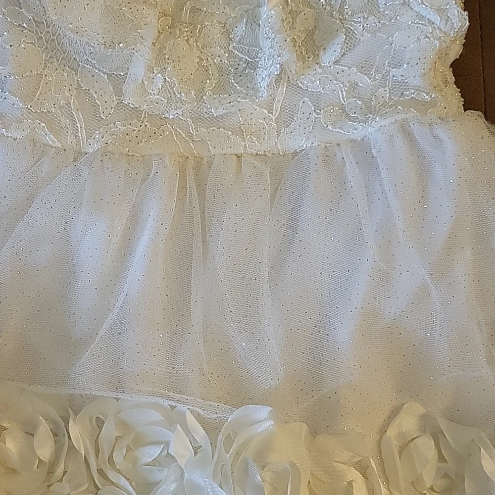 Nannette formal fancy rosette baby 12 month dress wedding baptism - Picture 3 of 9
